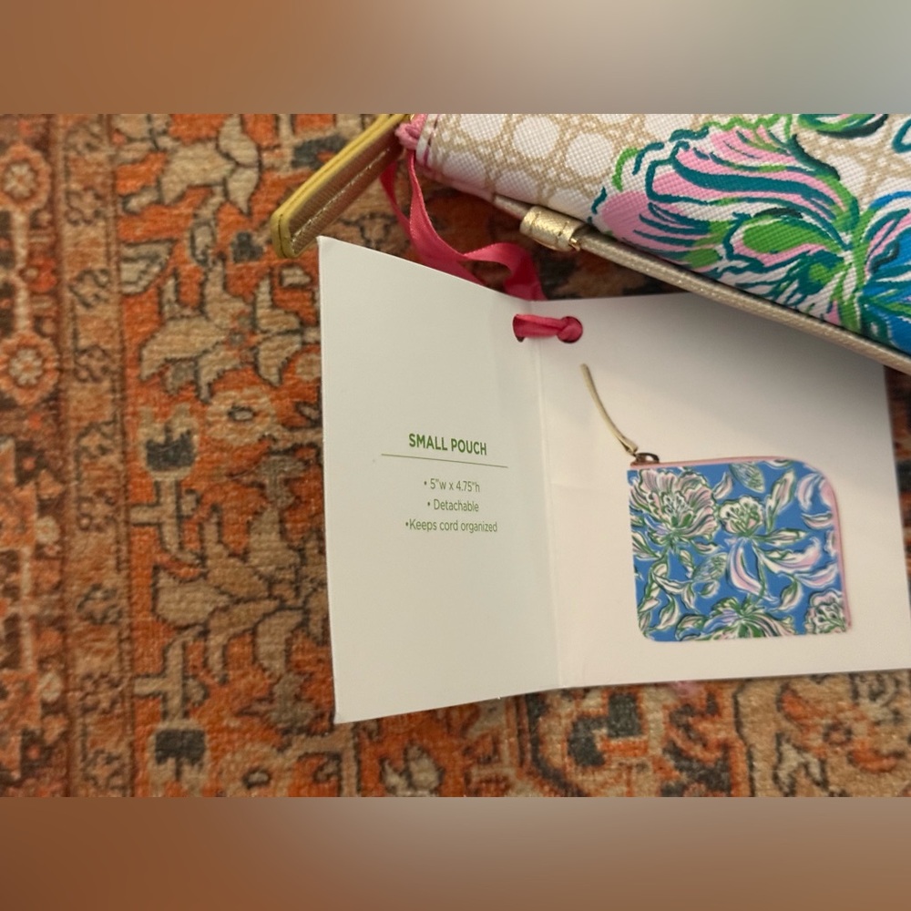 Lilly Pulitzer Tech Pouch Set in Cumulus Blue & Chick Magnet With Original Tags - Picture 7 of 16